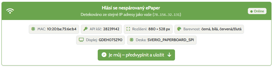 Rychlé předvyplnění nového ePaperu